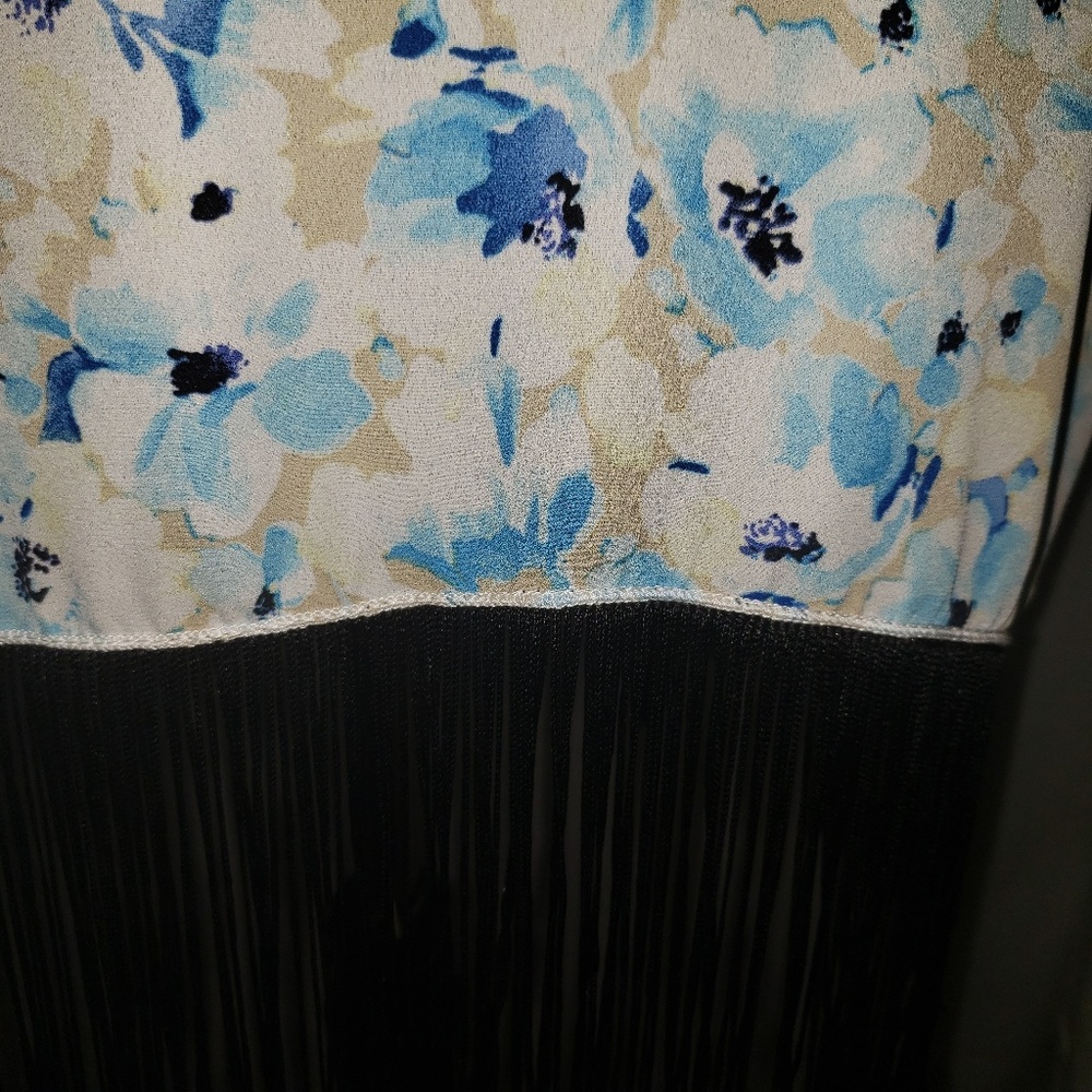 Lularoe L white floral monroe open cardigan cover - Picture 3 of 8